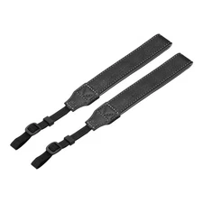 Camera Wrist Straps, 2Pcs PU Leather Camera Hand Strap Lanyard, Black