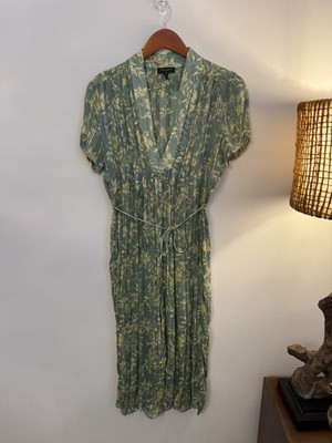 Rag & Bone Sachi Dress Pleated Striped Floral Georgette Midi Sheer Size S $425