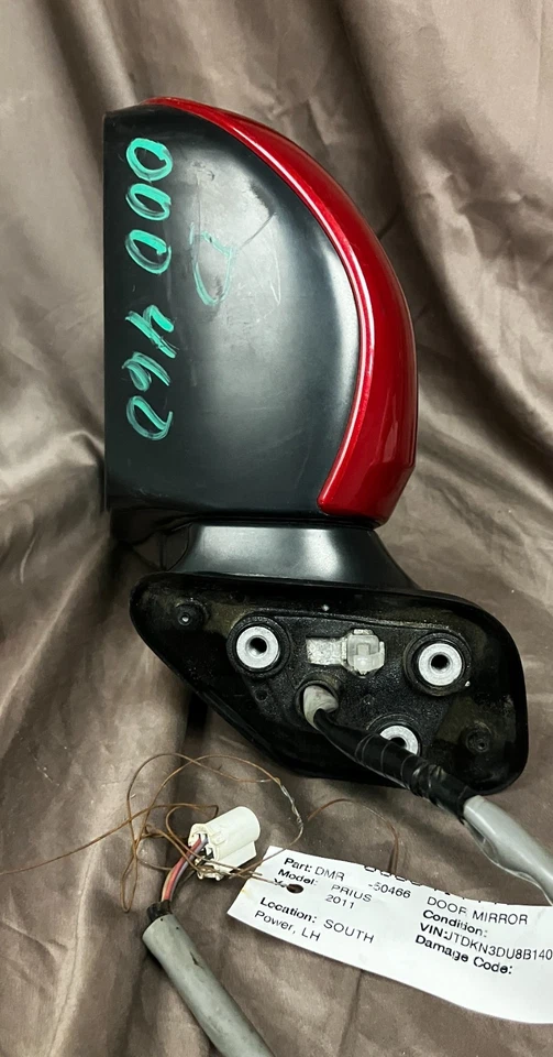OEM, SIDE MIRROR ASSEMBLY, LH DRIVER, RED, 2011 TOYOTA PRIUS - Imagem 4 de 4