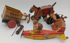 Parts Repair Lot Antique Vintage Wind Up Toys Horse Plane Hee Haw Busy Delivery