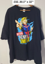Kenny Omega x My Hero  Academia AEW Black Men's 5XL T-Shirt  VGUC