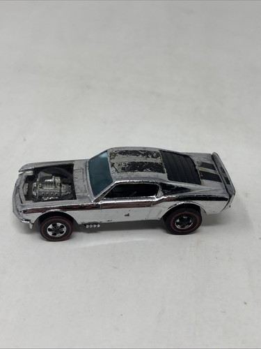 Vintage Hot Wheels 1969 Redline Spoilers Ford Mustang Boss Hoss Chrome Club Car - Picture 3 of 5
