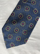 Robert Talbot Oak Hall Tie Blue Floral Design Silk USA Made