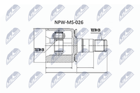 NTY NPW-MS-026 Gelenksatz, Antriebswelle Vorne Links FüR Mitsubishi