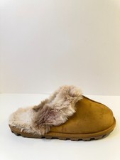 Womens Slip On Faux Fur Brown Slippers US 11-12 Womens