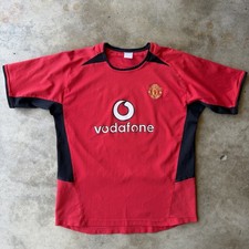 Vintage Manchester United Jersey Men Large Red Kit Shirt #10 2002 2004 Vodafone