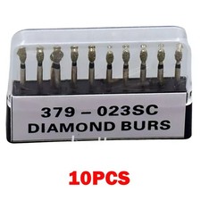 10Pcs Dental Diamond Bur FG Egg Football 379/023SC Super Coarse High Speed USA