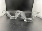 Vintage Anchor Hocking Clear Glass Gravy Boats (lot of 2)