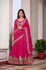 Women Wedding Wear Lehenga Choli Set Vichitra Silk Heavy Embroidery Outfit