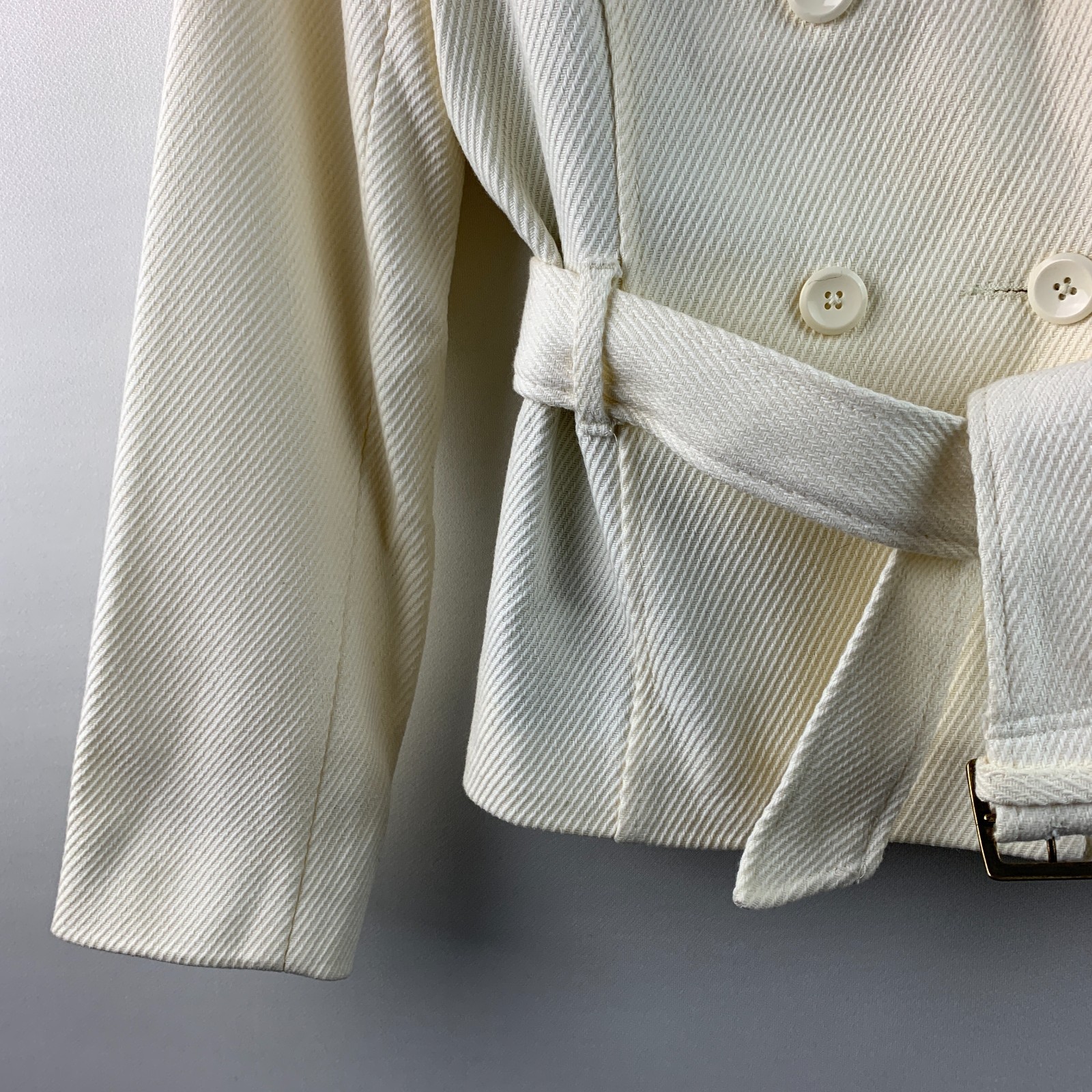 Old Navy Jacket Creme Collared Double Breasted Be… - image 7
