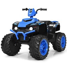 Kids ATV Battery Powered Electric Vehicle w/LED Lights, High  Low 12V Blue