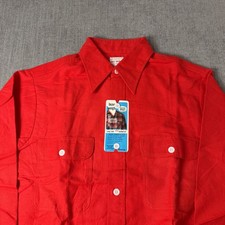 Deadstock Vintage Big Mac Shirt Mens Medium Flannel JC Penneys Soild Red