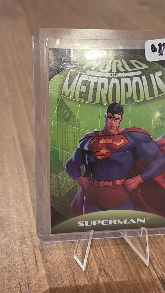 2025 Fleer Brilliants Superman World Of Metropolis SUPERMAN Kryptonian Green SSP - Image 3 of 4