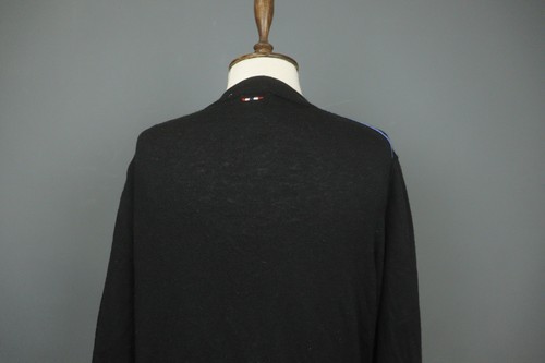 NAPAPIJRI Black 100% Merino Wool Raglan Sleeve V-Neck Pullover Sweater Size L - Picture 7 of 12
