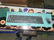 Logitech MK120 Wired Keyboard Mouse Combo USB Plug Play Black