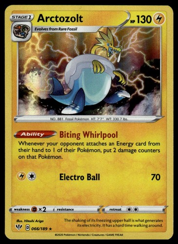 Arctozolt #066/189 (HOLO) Darkness Ablaze Near Mint or Better - Pokemon Card