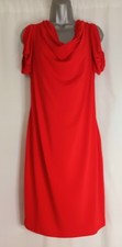 HOLLY WILLOUGHBY Ladies red cowl neck evening dress size 16 BNWT (A844)