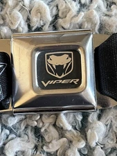  Buckle Down Dodge Viper Adjustable Seatbelt Belt Buckle Black White Made In USA