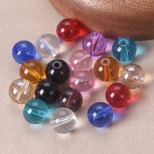 Round 6mm 8mm 10mm 12mm 14mm Glossy Crystal Glass Loose Beads For Jewelry Making