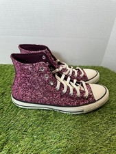 NEW Converse Chuck Taylor All Star Hi Shoe Women Size 11 Purple Glitter A11137C