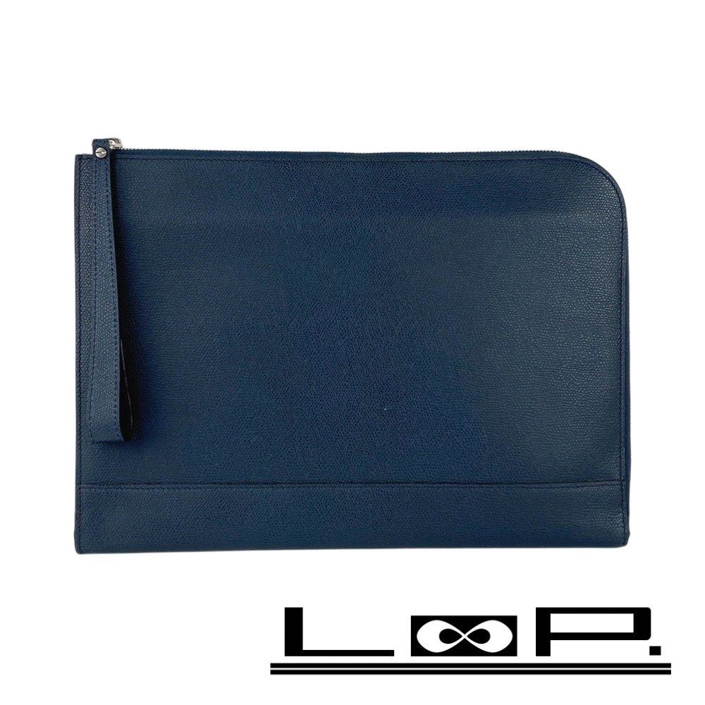 Valextra Second Clutch Bag Document Case Leather … - image 1