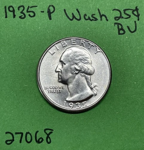 1935-P Washington Quarter BU Brilliant Uncirculated 90% Silver See Pics