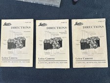 Leitz Directions Part 1 2 3 vintage Leitz Leica Camera direction manuals 1935