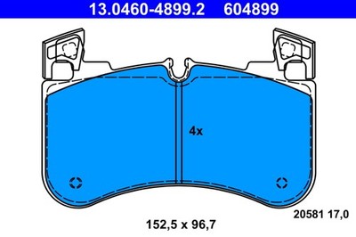 BREMSBELAGSATZ FÜR LAND ROVER DISCOVERY V (L462) - ATE 13.0460-4899.2