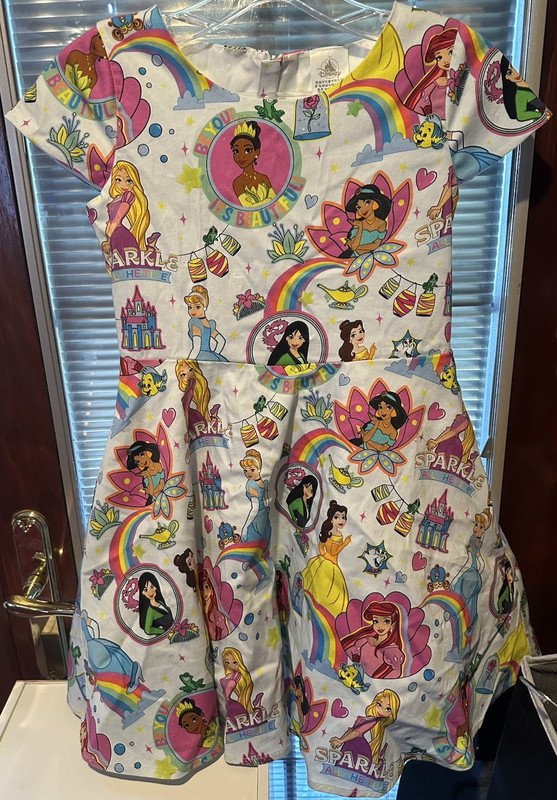 Disney Princess Girls Size 9/10 Dress w built in crinoline slip Disney World