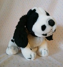 Russ Cocker Spaniel Puppy Dog Black White Stuffed Animal Beanbag Plush Toy 10"