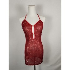 Exotic Dancewear Red Mini Dress - One Size