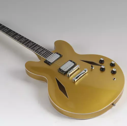 335 Semi Hollow Body Electric Guitar Full Gold Diamond Hole Fast Delivery