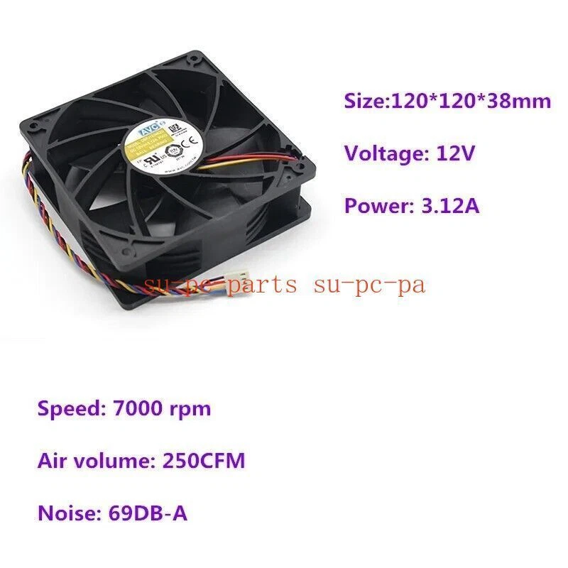 DBPJ1238B2G 12V 3.12A 12cm 12038 high speed high air volume violent cooling fan - Bild 4 von 4