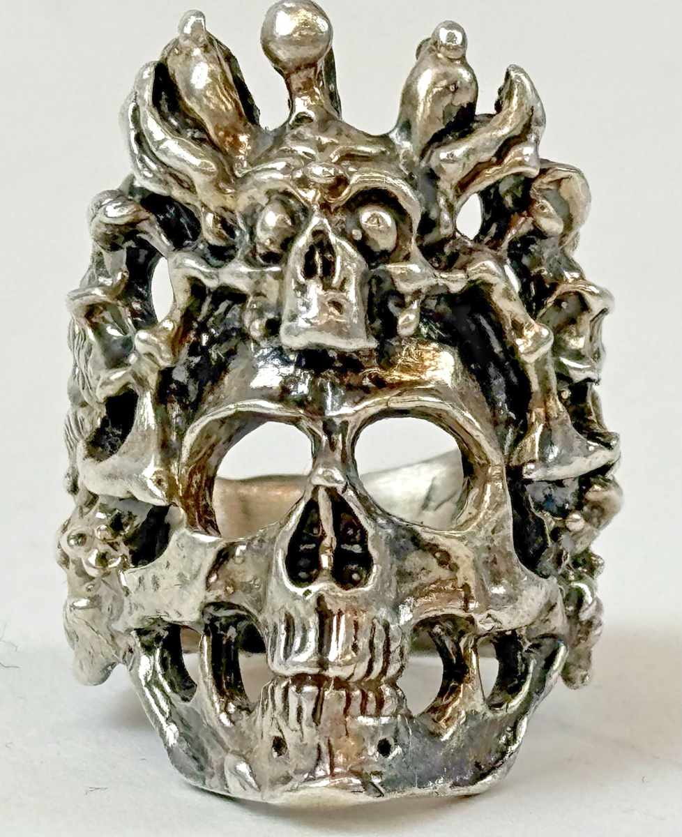 AXEL STOCKS DOUBLE SKULL RING SIGNED SIZE 9.5 | eBay