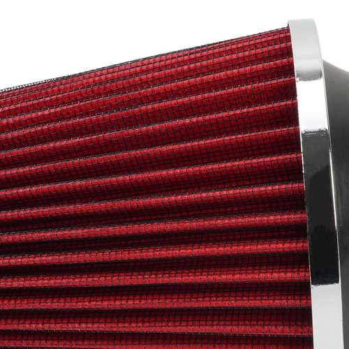 Red 3" 76mm High Flow Inlet Dry Air Filter Cold Air Intake Cone Replacement - Picture 7 of 12