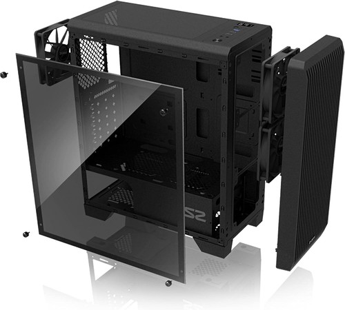Stylish ATX Mid-Tower PC Case with Full Acrylic Panel & 3 Pre-Installed Fans - Picture 11 of 11