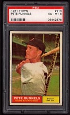 1961 TOPPS PETE RUNNELS #210 PSA 6 EX-MT (BOSTON RED SOX)