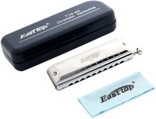 EASTTOP Chromatic Harmonica Key of C 10hole 40Tone Professional Birthday Gift US