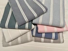 Linen Look Jacquard Striped Fabric Home Decor Material 140cm wide Cream Stripes