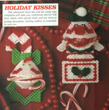 2 HOLIDAY KISSES CHRISTMAS PLASTIC CANVAS PATTERN INSTRUCTIONS