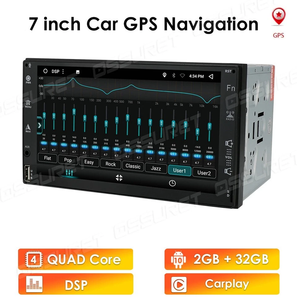 2+32G DSP 7" Android Autoradio 2 DIN GPS NAV DAB+ RDS USB OBD2 BT WiFi FM AM SWC - Bild 4 von 4