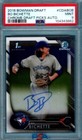 2016 Bowman DRAFT Prospect CHROME Autograph Auto Bo Bichette Card #CDABOB PSA9