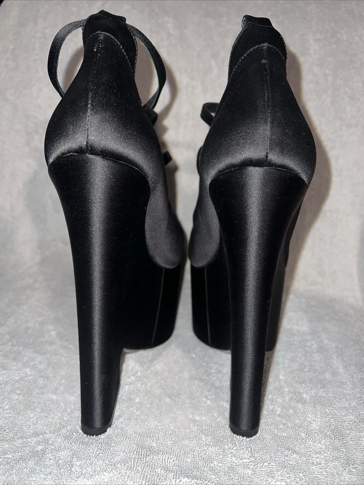 NUOVE scarpe décolleté con plateau Versace Tempest nere a punta raso taglia 39 5 US 9 5