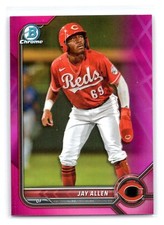 2022 Bowman Chrome Jay Allen Prospects Fuchsia/Pink Refractor #/199 Reds