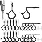 21 pc Q Hanging Hooks w Wing Nut Driver Heavy Duty Outdoor Hooks Lights Plants