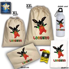 SET SCUOLA ASILO MATERNA SACCA ASCIUGAMANO BORRACCIA TOVAGLIETTA PERSONALIZZATO