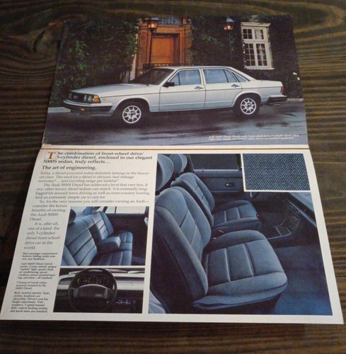 1981 Audi 5000 Diesel Vintage Sales Brochure - Picture 3 of 3