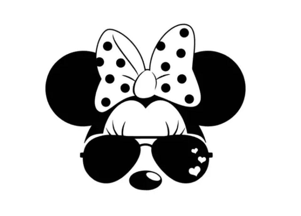 Disney Mickey & Minnie Sunglasses High Quality Vinyl Iron On Transfer 7
