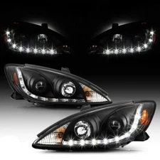 For 2002-2006 Toyota Camry LED DRL Running Black Housing Projector Headlights