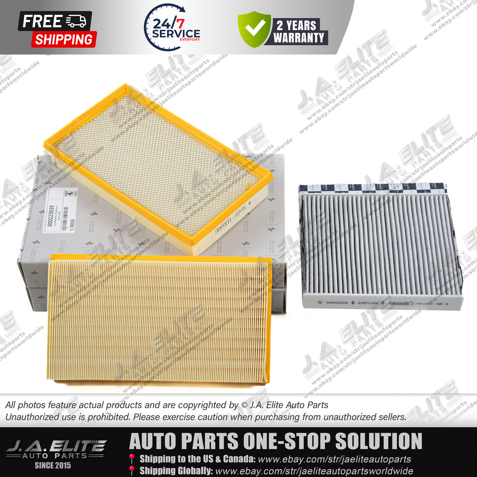 3pcs Air Filter & Pollen Filter for Ferrari 599, 612 OEM:223039,66855200